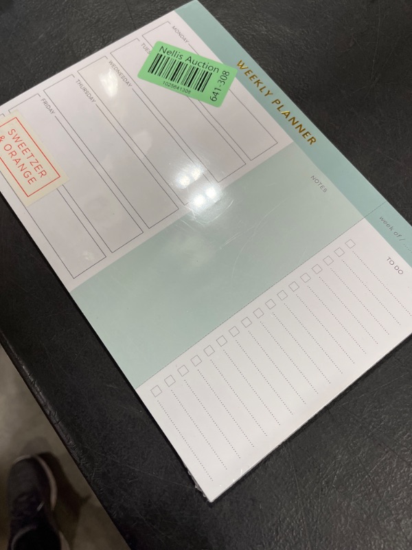 Photo 2 of Sweetzer & Orange Weekly To Do List Pad. Teal Gold Weekly Planner Notepad with Daily Planner Agenda Squares. 7x10” Day Planner 2022 2023 - Student Planner, Work Planner and Checklist Note Pad. Mint