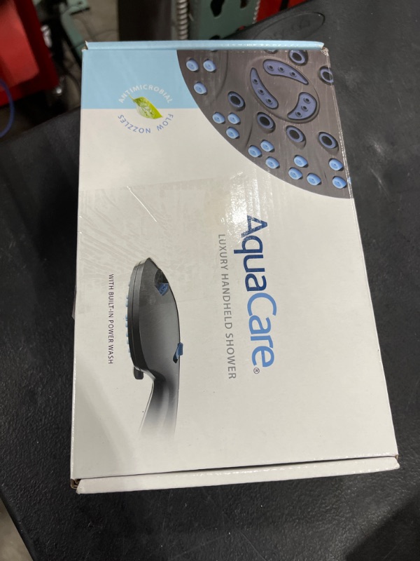 Photo 3 of AquaCare AS-SEEN-ON-TV High Pressure 8-mode Handheld Shower Head - Anti-clog Nozzles, Built-in Power Wash to Clean Tub, Tile & Pets, Extra Long 6 ft. Stainless Steel Hose, Wall & Overhead Brackets Oil Rubbed Bronze