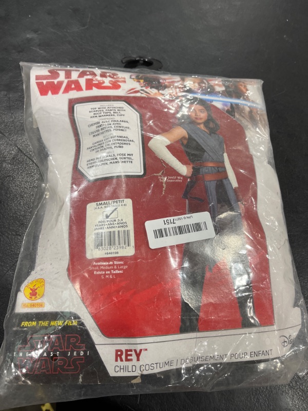 Photo 2 of Girl's Deluxe Rey The Last Jedi Halloween Costume - Star Wars VIII SMALL 4-6