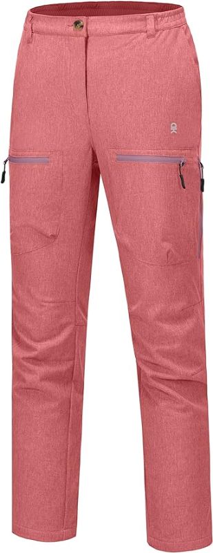 Photo 1 of Little Donkey Andy Women's Windproof Hiking Cargo Pants Fleece Lined Water Repellent Ski Snow Softshell Pants. SIZE S