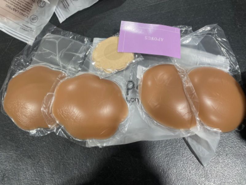 Photo 1 of APOWUS Sticky Bra for Breast Lift 2 Pairs?Push Up Nipple Cover Adhesive Bra?Invisible Silicone Nipple Pasties for Women