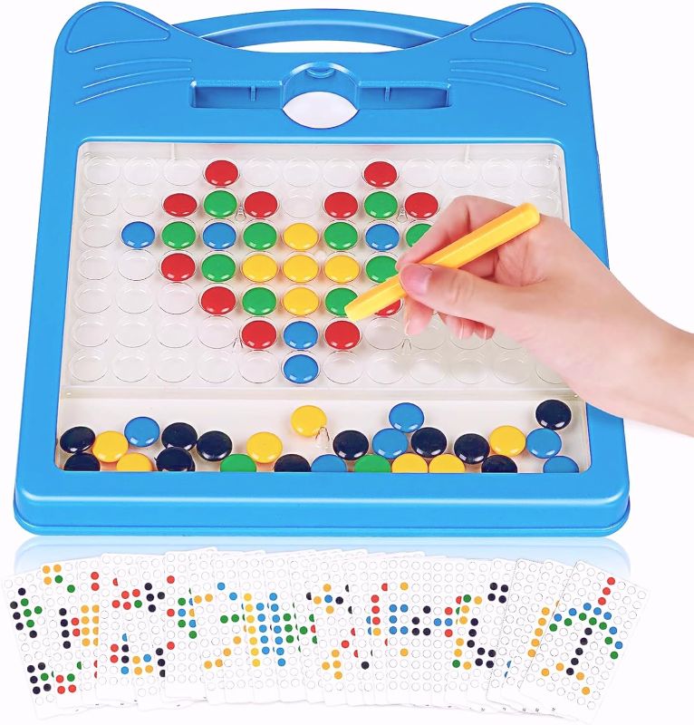 Photo 1 of Cekaso Magnetic Drawing Board Toddler Toys for Boys Girls Age 3 4 5 Learning by Playing Games for Kids Toys - Magnetic Dot Art Doodle Board Montessori Preschool Toy for 3+ Year Old Kids (Blue)