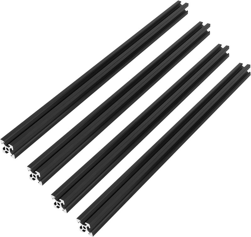 Photo 1 of 2020 V Aluminum Extrusion, 4PCS 150mm European Standard Anodized Extruded Aluminum Profile Extrusion Linear Rail for 3D Printer and CNC Machine DIY Projects- Black