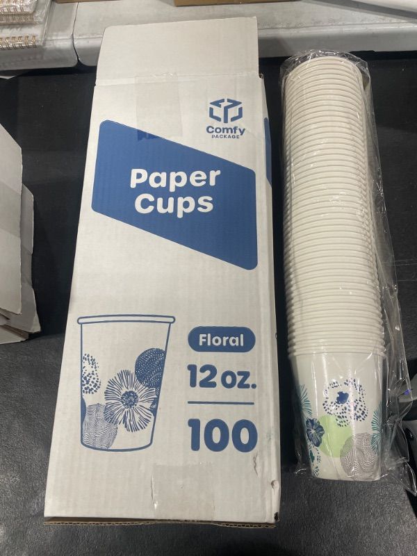 Photo 1 of 100pk Floral Paper Cups
