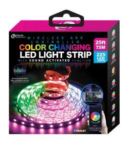 Photo 1 of Lifestyle Advanced 25' Wireless App Controlled Color LED Light Strip with Sound Activation
