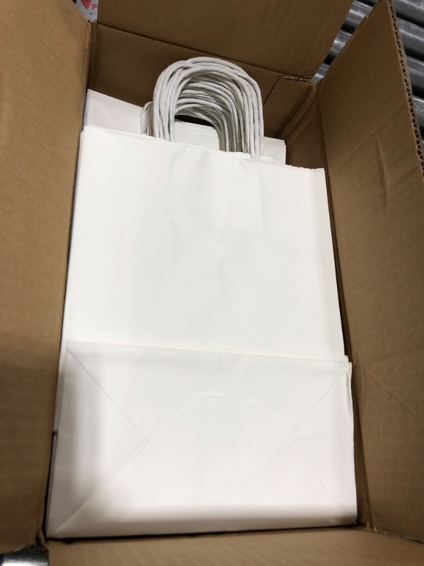 Photo 2 of Basics Kraft Paper Gift Bags with Handles 8x4.25x10.5 White