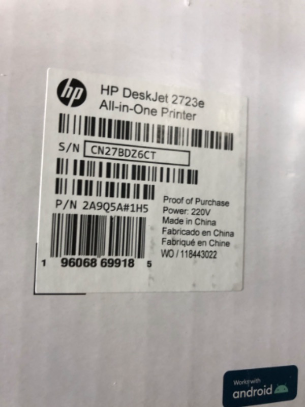 Photo 4 of HP DeskJet 2723e All-in-One Printer with Bonus 9 Months of Instant Ink