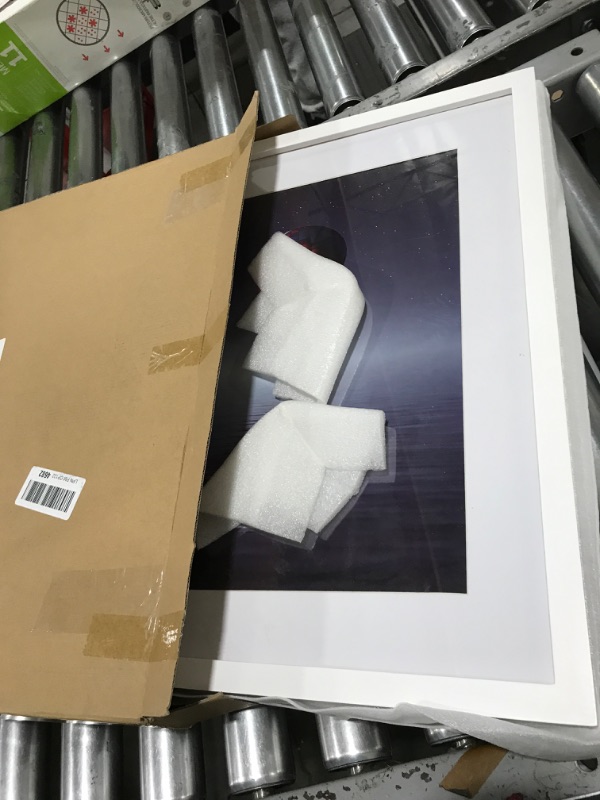 Photo 1 of 16x20inch Picture Frame Solid Wood Wall Mounting Certificate Poster Photo Frame with MAT Display Pictures 12x16in (White, 2)… White 2