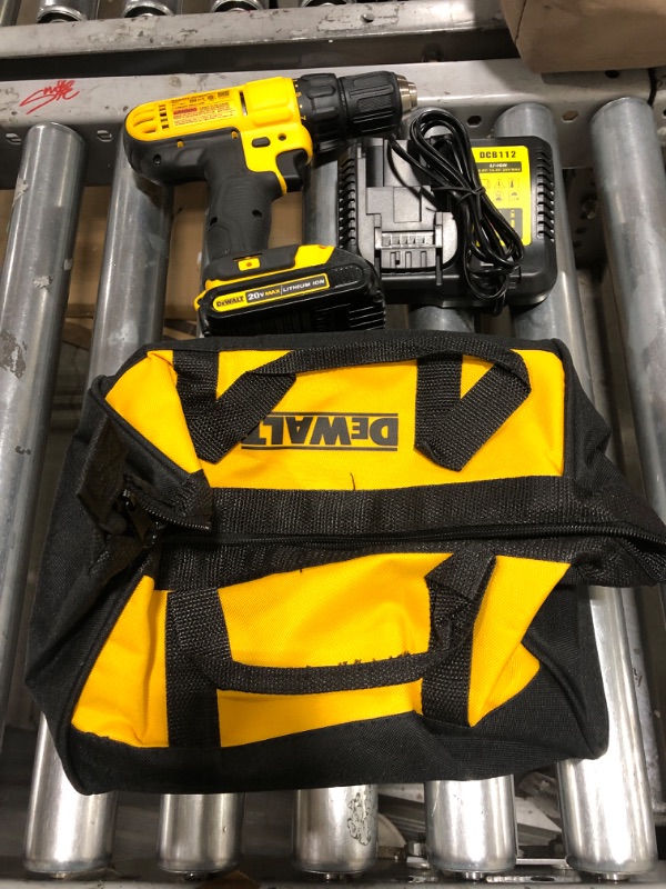 Photo 1 of 20-Volt MAX Cordless 1/2 in. Drill/Driver, (2) 20-Volt 1.3Ah Batteries, Charger & Bag