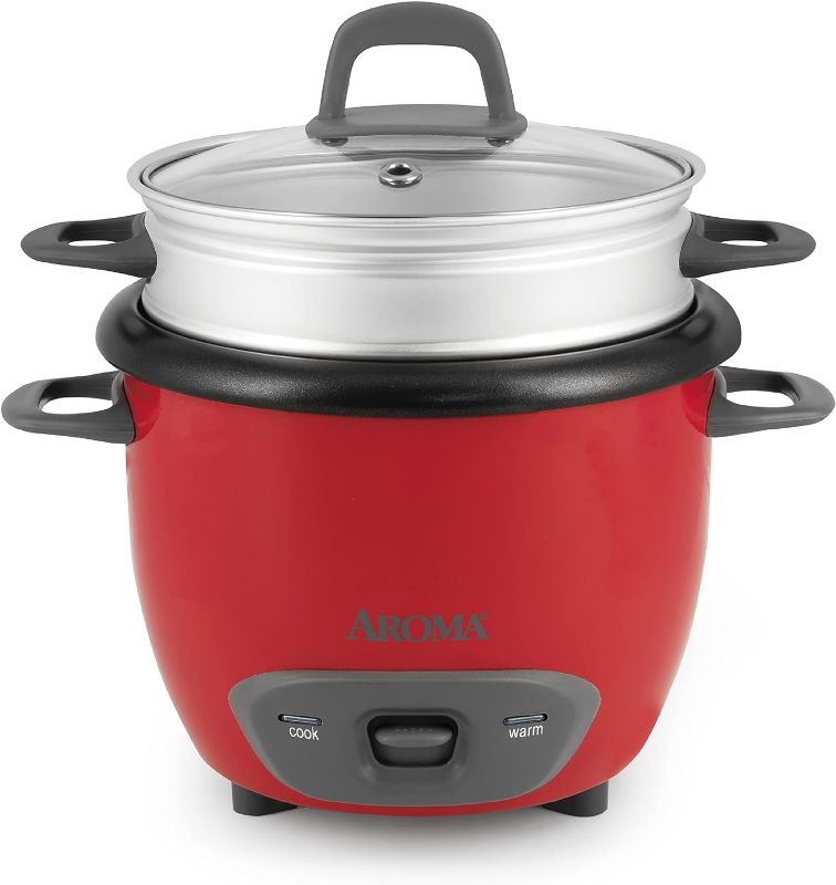 Photo 1 of Aroma Housewares ARC-743-1NGR 6-Cup (Cooked) (3-Cup UNCOOKED) Pot Style Rice Cooker and Food Steamer,Red
