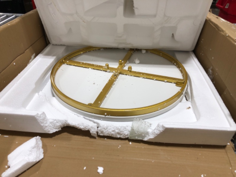 Photo 1 of Luxury Marble Round Coffee Table Sofa Side Table Corner Table Living Room Sofa End Bedside Table Outdoor Indoor Furniture (Gold+Black)