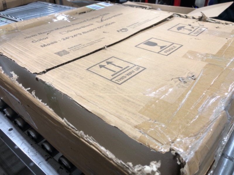 Photo 1 of Luxury Marble Round Coffee Table Sofa Side Table Corner Table Living Room Sofa End Bedside Table Outdoor Indoor Furniture (Gold+Black)