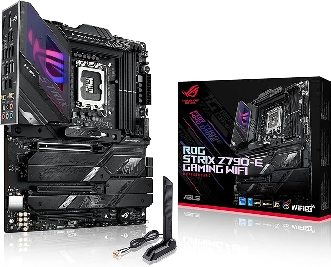 Photo 1 of ASUS ROG Strix Z790-E Gaming WiFi 6E LGA 1700(Intel 14th,13th&12th Gen) ATX gaming motherboard(PCIe 5.0, DDR5,18+1 power stages,2.5 Gb LAN,Thunderbolt 4,5xM.2, 1xPCIe 5.0 M.2,Front panel USB 3.2 port)