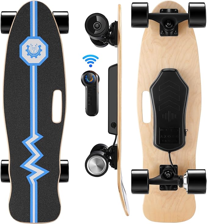 Photo 1 of Caroma Electric Skateboards, 350W Electric Skateboard with Remote,12.4 Mph Top Speed & 8 Miles Range, Electric Longboard for Adults & Teens, Built-in Intelligent BMS, Easy Carry Handle Design RED