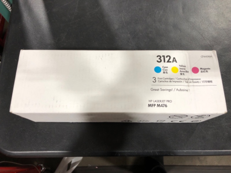 Photo 2 of HP 312A Cyan, Magenta, Yellow Toner Cartridges| Works with HP Color LaserJet Pro MFP M476 Series | CF440AM https://a.co/d/0BnBYhd