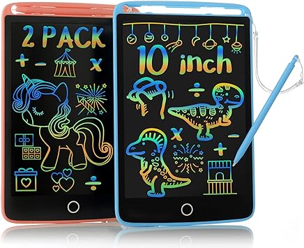 Photo 1 of 2 Pack LCD Writing Tablet - 10 Inch Doodle Scribbler Board Colorful Screen Drawing Pad, Learning Educational Toy Gift for 3 4 5 6 7 8 Years Old Girls Boys Toddlers 