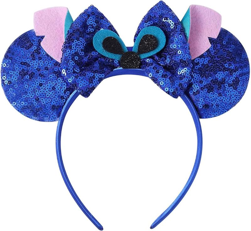 Photo 1 of Fpnwjim Mouse Ears Headbands, Shiny Mouse Ears Bow Headband Mouse Ears for Women Girls Kids