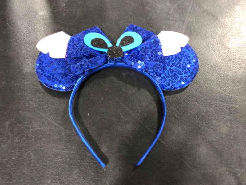 Photo 2 of Fpnwjim Mouse Ears Headbands, Shiny Mouse Ears Bow Headband Mouse Ears for Women Girls Kids