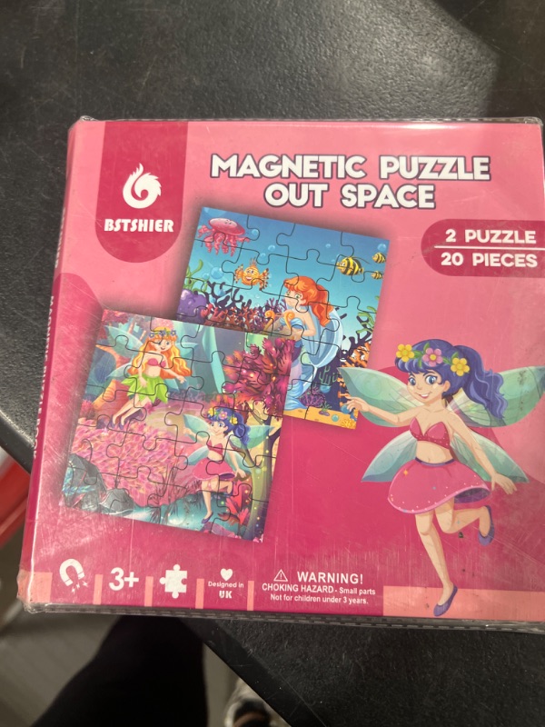 Photo 2 of BST SHIER Magnetic Puzzles for Kids Ages 3 4 5 6, TWO-20 Piece Mermaid Wooden Jigsaw Puzzles Book for Toddlers, Travel Games and Travel Toys for 3 4 5 6 Year olds Boys and Girls