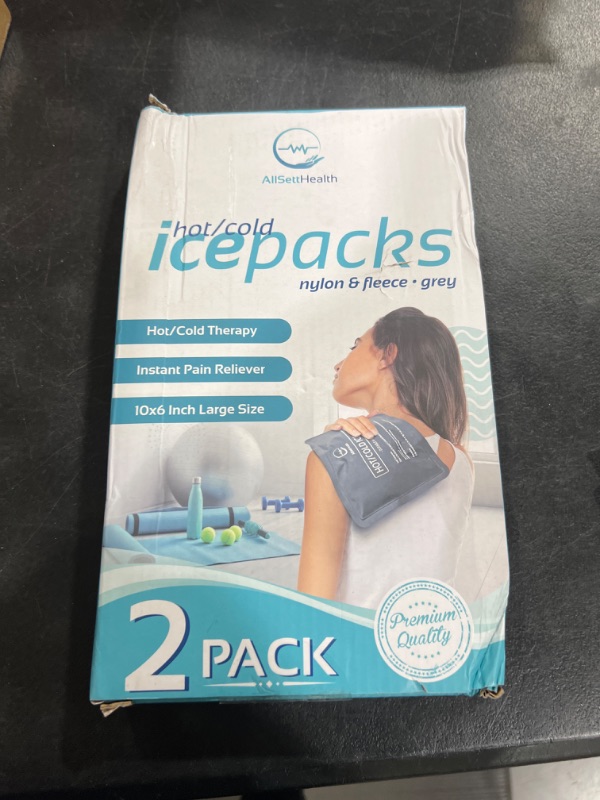 Photo 2 of 2 Pack Reusable Ice Packs for Injuries - Soft Ice Pack with Velvet Soft Fleece Fabric | Flexible Hot and Cold Gel Ice Pack Set- Cold Packs for Injurie
