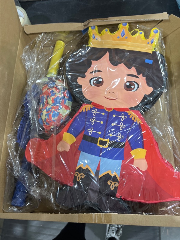 Photo 2 of Aoriher Prince Pinata Royal Prince Pinata with Stick and Eye Mask Prince Birthday Party Supplies Little Prince Party Pinata for Boy Birthday Prince Baby Shower Decorations Girl 16.1 x 11.9 x 2.95 Inch