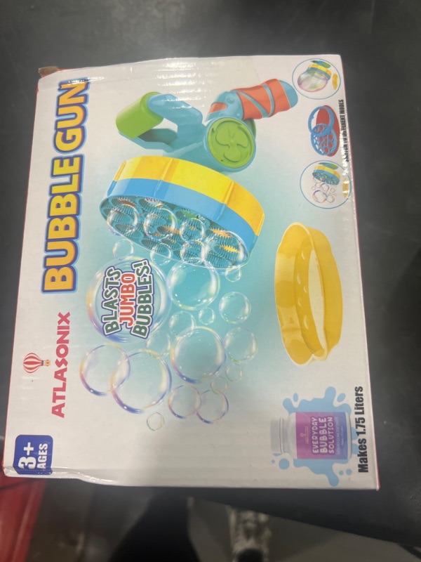 Photo 2 of Atlasonix Bubble Gun with Bubble Solution (60 oz), Bubble Blower for Kids - Bubble Guns for Toddlers, Bubble Toys, Bubble Blaster, Bubble Blaster, Bubble Blower for Toddlers