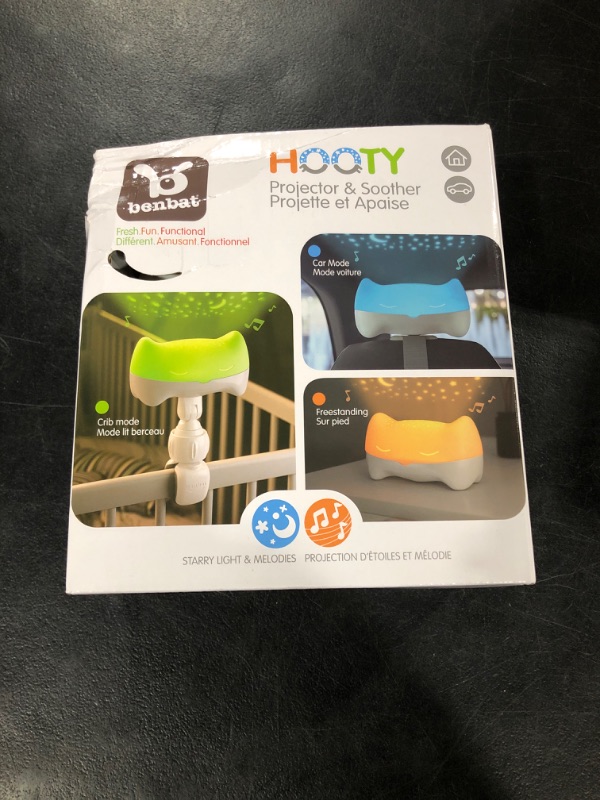Photo 1 of BENBAT Hooty Baby Soother and Projector - Sound and Sleep Projector with Glowing Night Light and Starlight Projection Image for Nursery or Car - for Use at Home or On-The-Go
