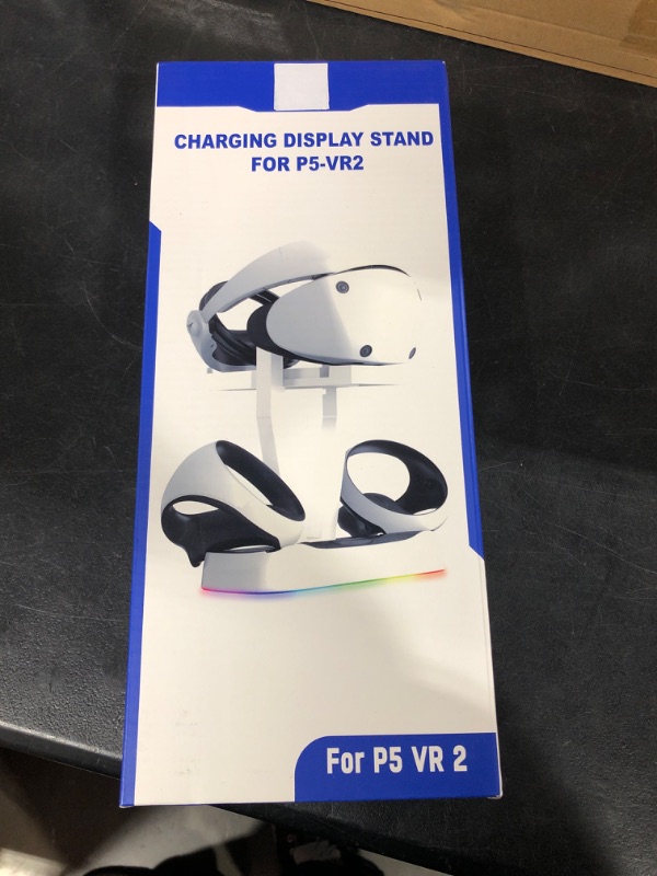 Photo 2 of GenGeLy Charging Station for PS5 VR2 with 3 Type-C Magnetic Adapters, VR2 Holder Display Stand for PSVR2 Controller with Breath RGB Light 