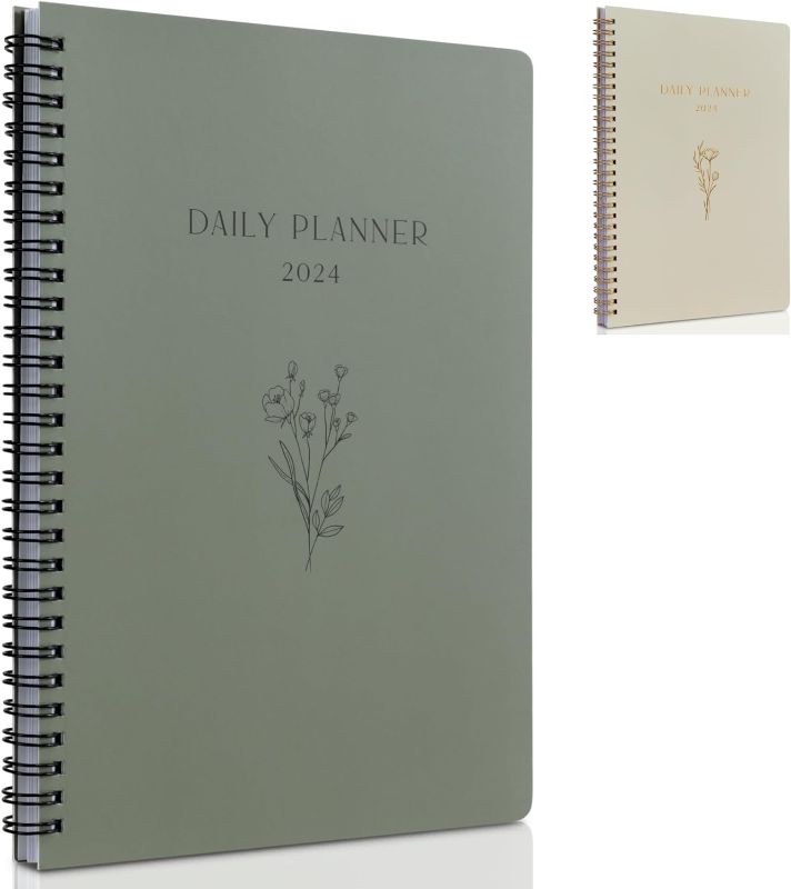 Photo 1 of Simplified 2024 Daily Planner - Beautiful 7" x 10" Daily Planner for Women or Men with Weekly & Monthly Spreads for Easy Planning - Perfect Calendar Book To Organize All Tasks and Boost Productivity 