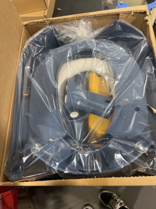 Photo 1 of Toilet Potty Training Seat with Step Stool Ladder, Potty Training Toilet for Kids Boys Girls Toddlers-Foldable, Adjustable Height Potty Seat with Anti-Slip Pads Ladder (Blue&Yellow) Blue & Yellow