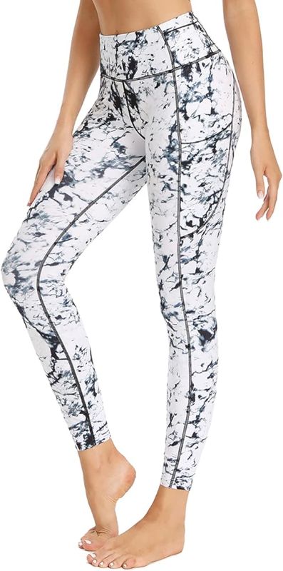 Photo 1 of Houmous Women's 4 Out Pockets Buttery Soft High Waisted Full-Length Yoga Pants White Camo - L
