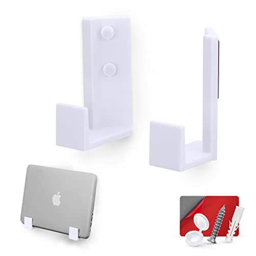 Photo 1 of [EOL] 1.5" Corner Cable & Router Wall Mount Holder, Adhesive & Screw-in, for Routers, Network Switch, Mesh WiFi, Apple TV, Cameras, Speakers & More
