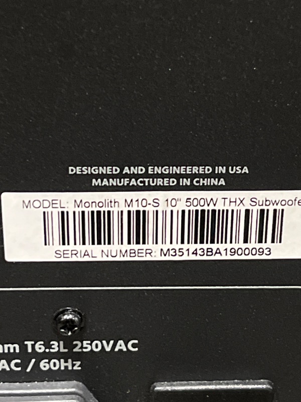 Photo 3 of Monolith M-10 10-Inch THX Certified Ultra 500 Watt Powered Subwoofer