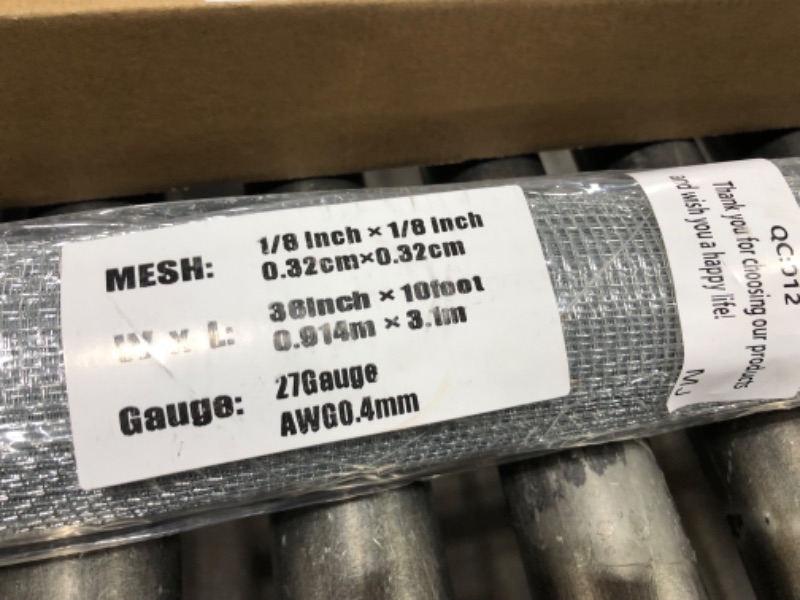 Photo 1 of Trenk Hardware Cloth 1/8 inch Mesh 36 in. x 10 ft. 27-Gauge - Fine Mesh Galvanized Wire Mesh Roll Hardware Mesh for Bee Chicken Wire Fencing Screen Mesh Craft Projects Plant Supports