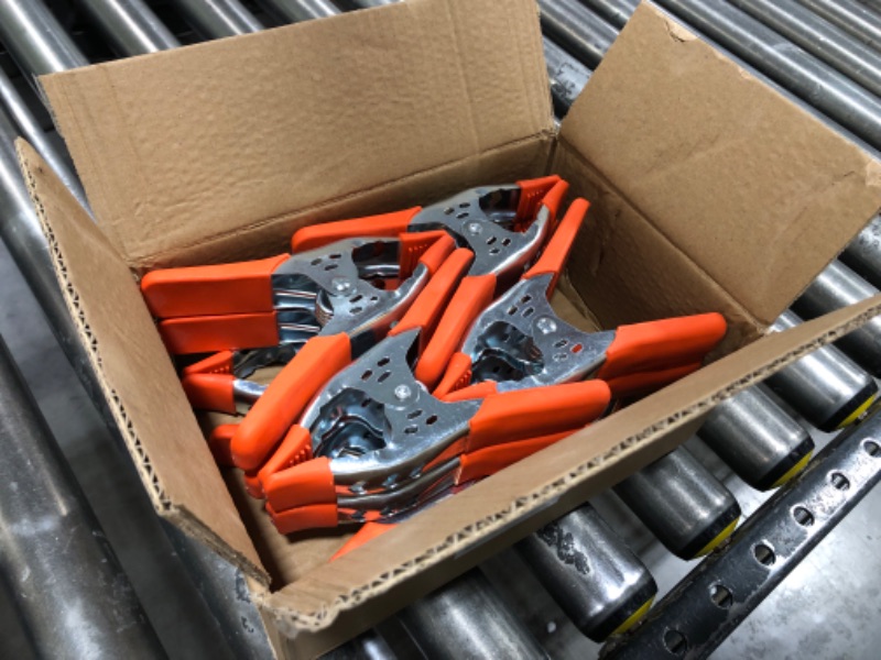 Photo 1 of  Lot of 12 - 6" inch Clamp Large Heavy Duty Spring Metal - 2.5 inch Jaw opening 