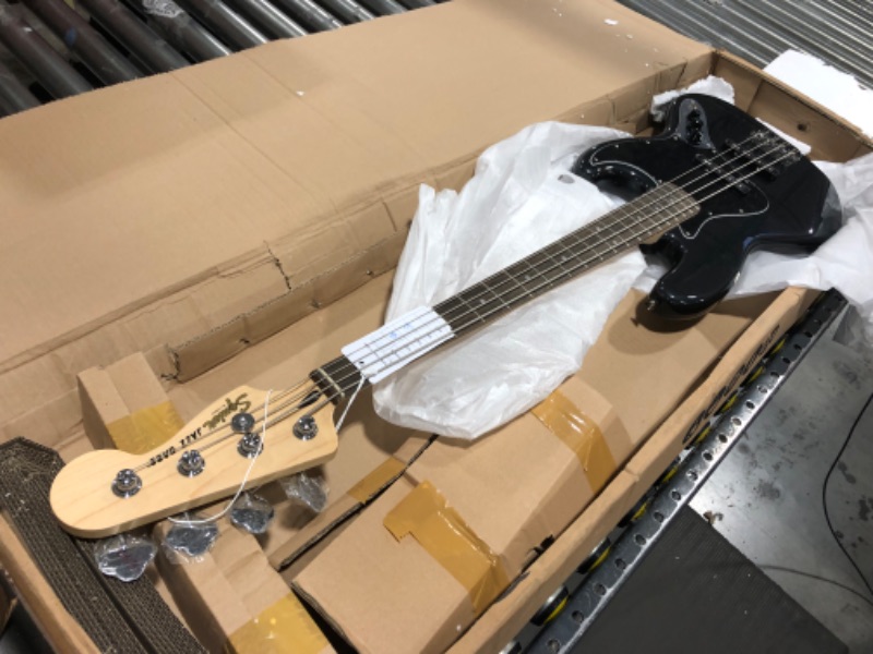 Photo 2 of Squier Affinity Series Jazz Bass, Charcoal Frost Metallic, Laurel Fingerboard