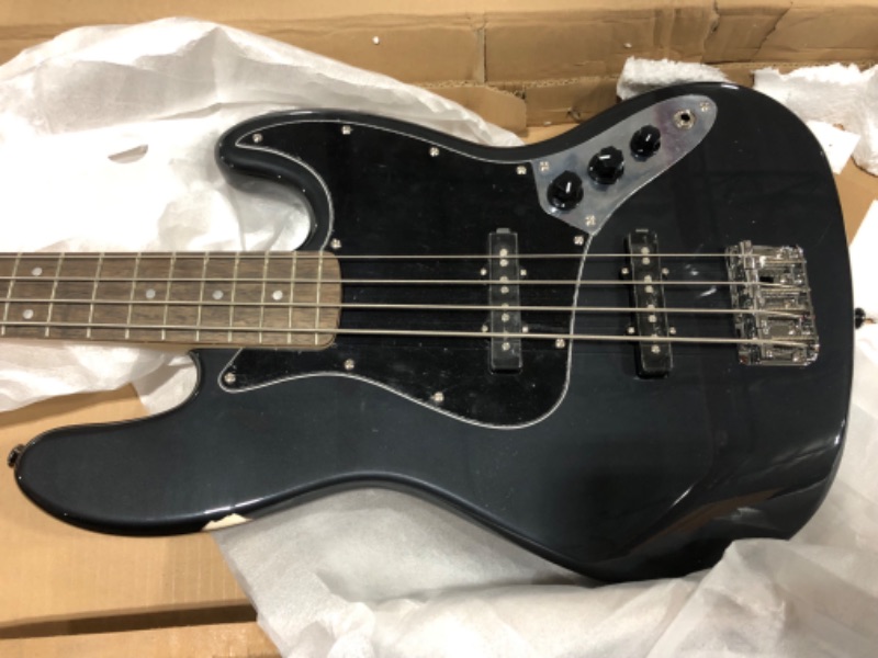 Photo 4 of Squier Affinity Series Jazz Bass, Charcoal Frost Metallic, Laurel Fingerboard