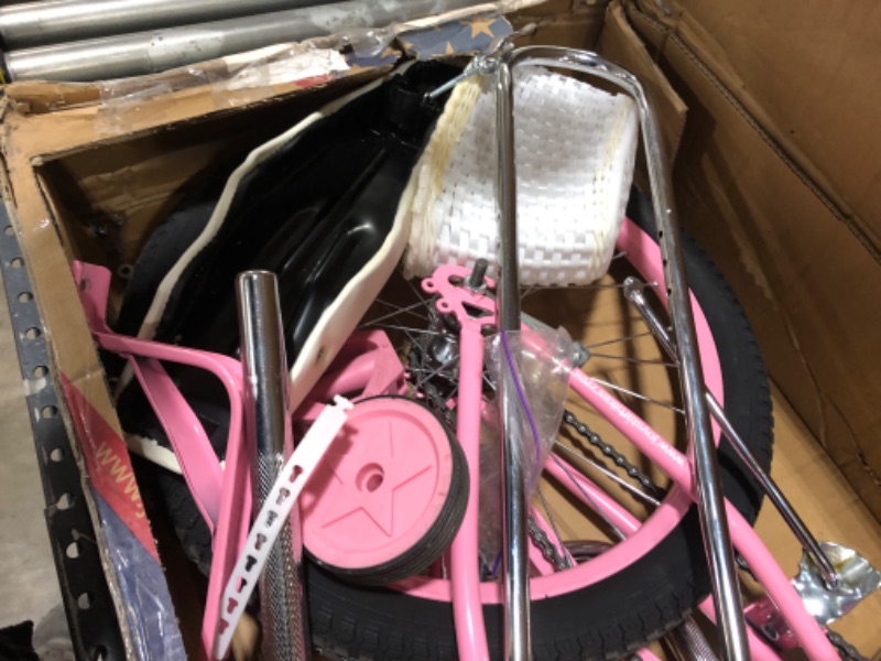 Photo 1 of JOYSTAR 20 Inch Girls Bike with Training Wheels, Banana Seat Bike for Girls Ages 7-12 Years Old, Kids' Girls Bicycle with Front Handbrake and Coaster Brakes, Kickstand Included Pink 20 Inch with Training Wheels