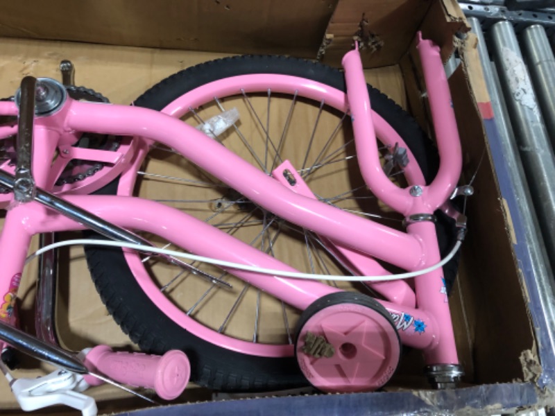 Photo 1 of JOYSTAR 20 Inch Girls Bike with Training Wheels, Banana Seat Bike for Girls Ages 7-12 Years Old, Kids' Girls Bicycle with Front Handbrake and Coaster Brakes, Kickstand Included Pink 20 Inch with Training Wheels