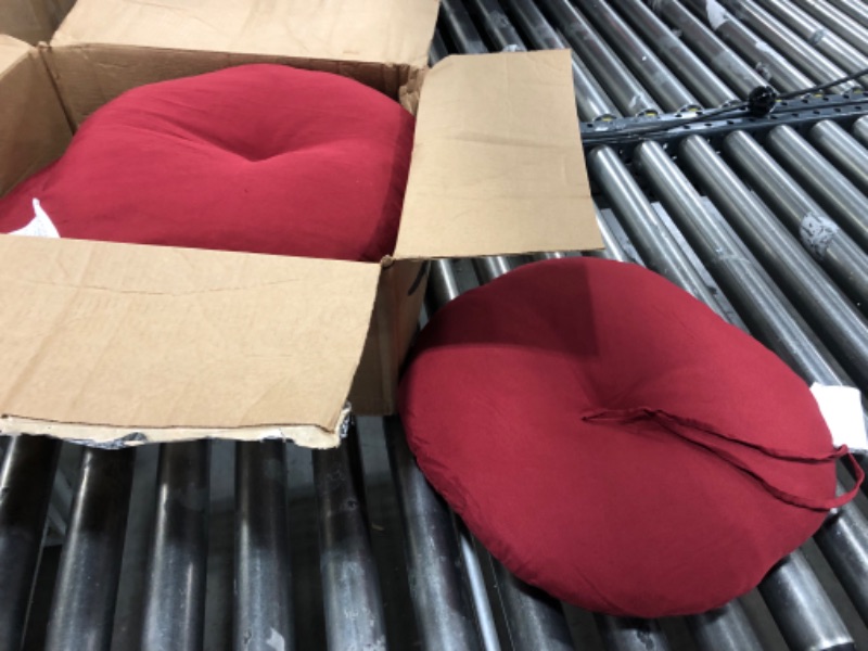 Photo 1 of 4 PACK OF 15 X 15 INCHES STOOL CUSHIONS, RED