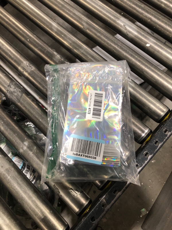 Photo 2 of 100 Pack Holographic Bag with Front Window Resealable Bags for Small Business Candy Bags Sealable Mylar Bags for Food Storage with 100 Color Labels(5.1 X 8.2 Inch) Holographic Color 5.1x8.2 Inch