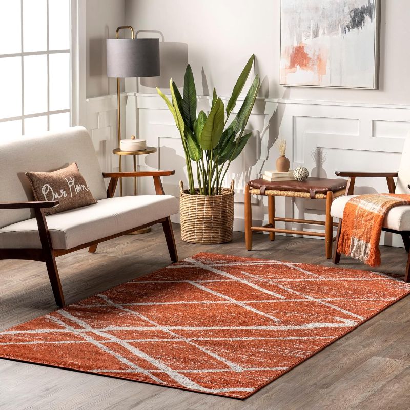 Photo 1 of  nuLOOM Thigpen Contemporary Area Rug, 4' x 6', Dark Orange 