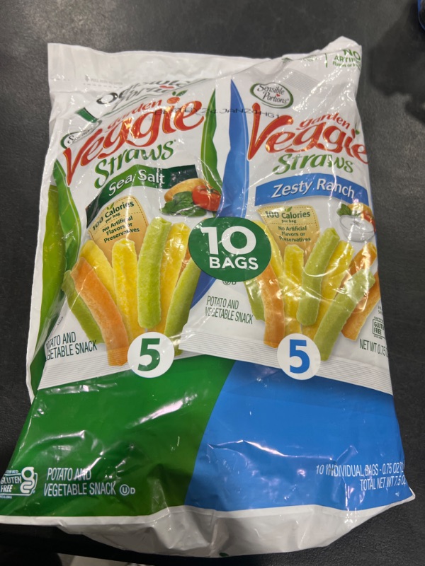 Photo 1 of Sensible Portions Garden Veggie Straws, Sea Salt & Ranch Multipack, .75 oz Bag, 10 Count  BB JAN 24 2024