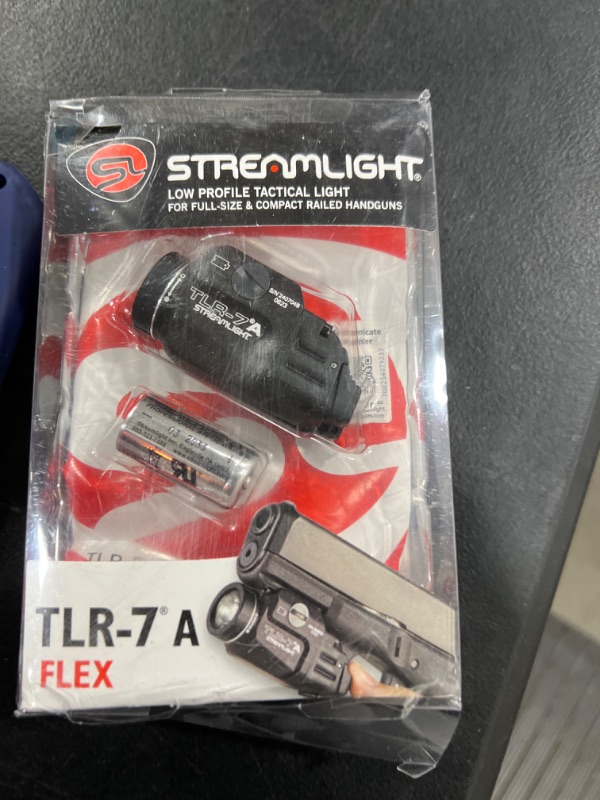 Photo 2 of Streamlight 69424 TLR-7A Flex 500-Lumen Low-Profile Rail-Mounted Tactical Light, Includes High Switch Mounted on Light Plus Low Switch in Package, Battery and Key kit, Box, Black Black Tactical Light