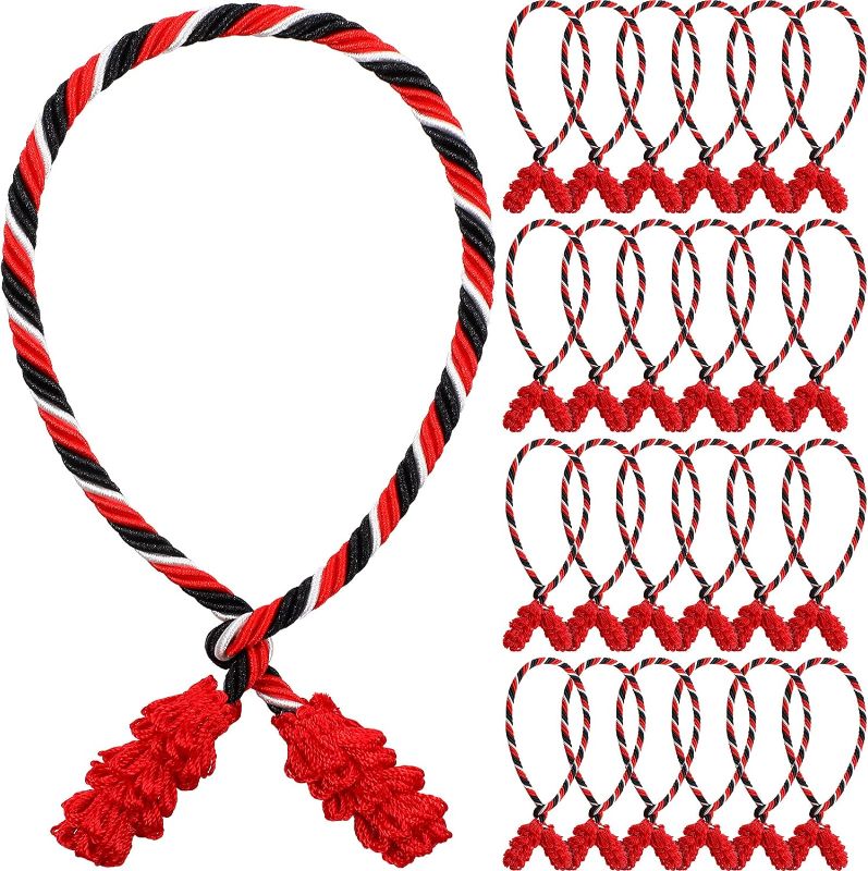 Photo 1 of 24 Pieces Decorative Twist Ties Garlands Christmas Garland Ties 15.7 Inch Reusable and Flexible Twist Ties for Christmas Garland Banisters Tree Home Decoration (Red White Black) 