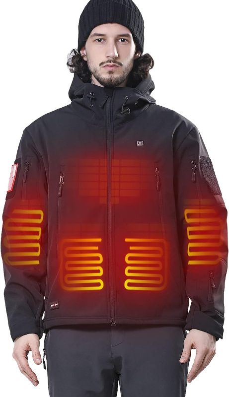 Photo 1 of DEWBU Heated Jacket for Men with 12V Battery Pack Winter Outdoor Soft Shell Electric Heating Coat XL