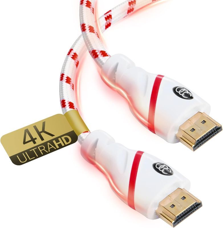 Photo 1 of Ultra Clarity Cables 4K HDMI Cable 10FT, High Peed Hdmi Cables with Braided Cord & Gold Connectors, 4K @ 60Hz, Ultra HD, 2K, 1080P, ARC & CL3 Rated for Roku TV/PS5/HDTV/Blu-ray/Xbox One 