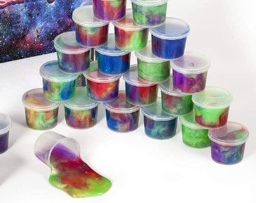 Photo 1 of 24 Pieces Galaxy Slime, Party Favor for Kids Girls & Boys, Adults, Ages 6+ Non Sticky, Stress & Anxiety Relief, Wet, Super Soft Sludge Toy