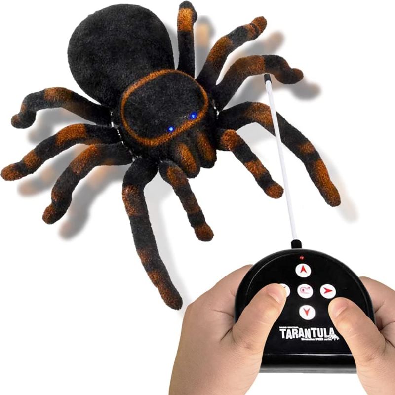 Photo 1 of ArtCreativity Remote Control Spider, Includes 1 Tarantula and 1 Controller, Spooky RC Spider Prank Toy with 8 Individually Moving Legs, Furry Texture, and Light Up Eyes, Great Halloween Toy for Kids