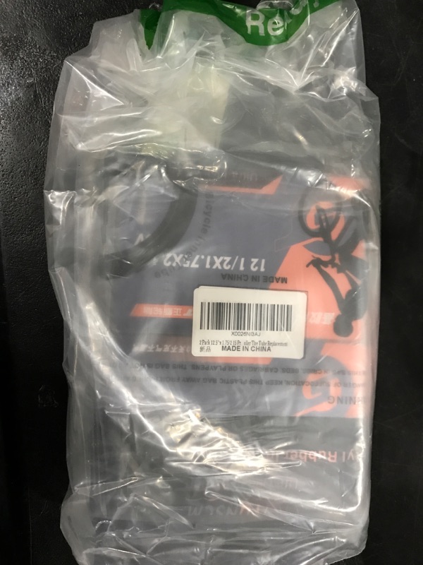 Photo 2 of 2-Pack 12.5" Bike Tubes 12*½x1.75x2*¼ (12.5x2.25) AV32mm Schrader Valve Bicycle Tire Tubes Compatible with Most 12.5x1.75 12.5x1.95 12.5 x 2.10 12.5 x 2.125 12.5 x 2.25 12-½ x 2-¼ Bike Tire Tubes